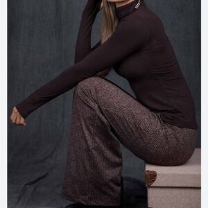 NWT Kara Grace High Waisted Wide Leg Prince of Whales Plaid Pants Size XL